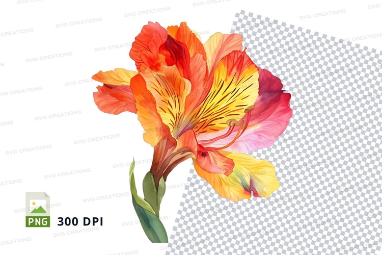 Red Flower Clipart Image 3