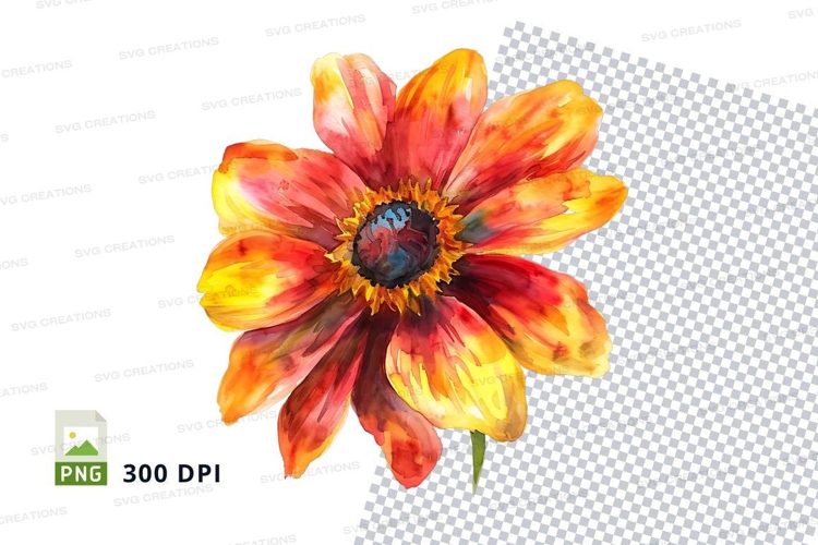 Red Flower Clipart Image 15