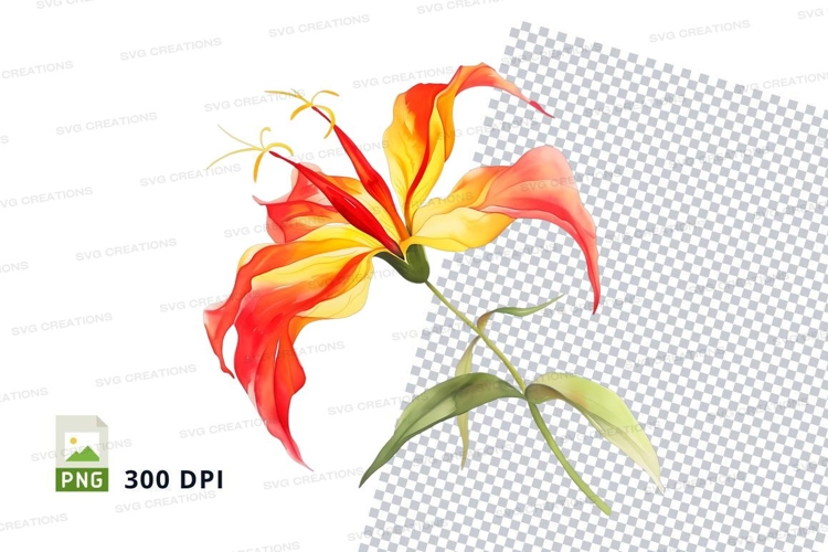 Red Flower Clipart Image 12