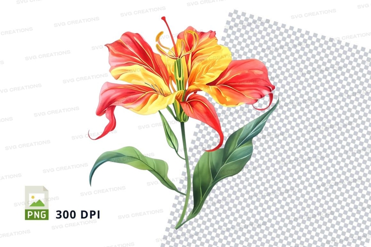 Red Flower Clipart Image 10