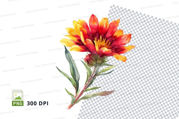 Red Flower Clipart Image 2