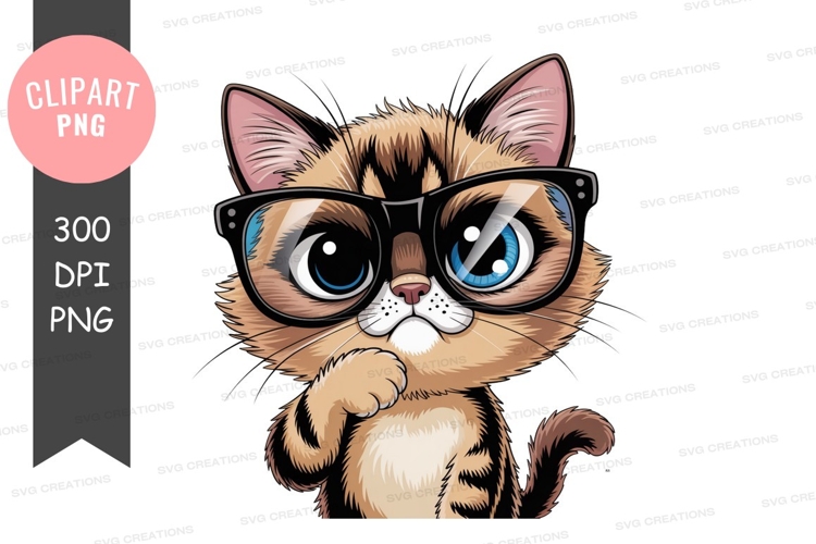 Intellectual cat clipart png