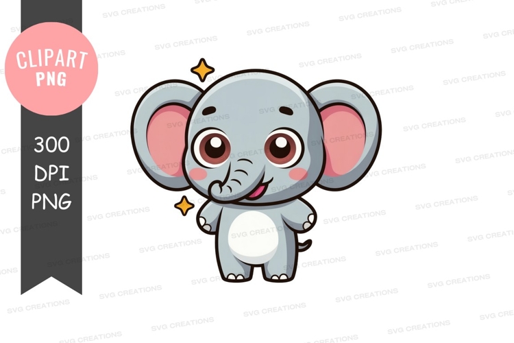 Cute Elephant Clipart Image 11