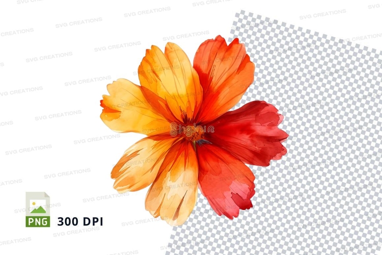 Red Flower Clipart Image 21