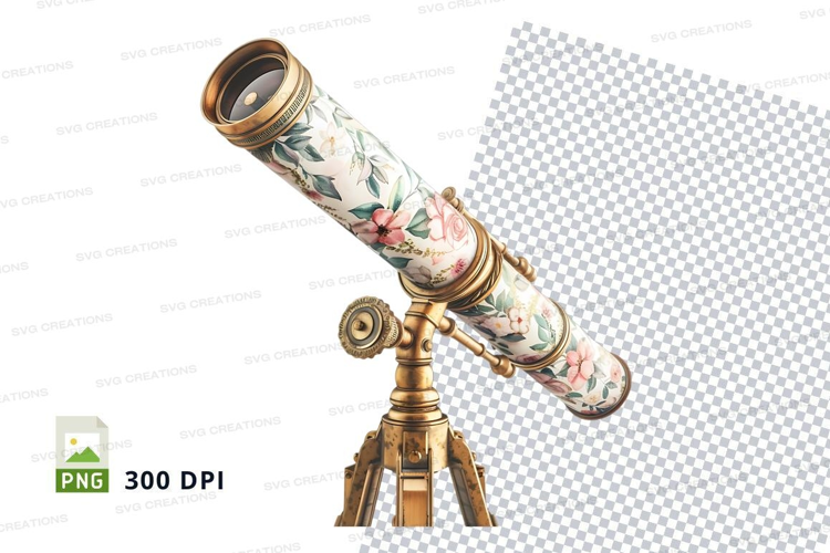 Antique telescope with floral design