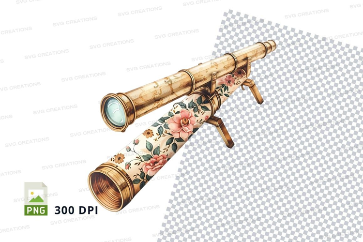 Antique telescope with floral design
