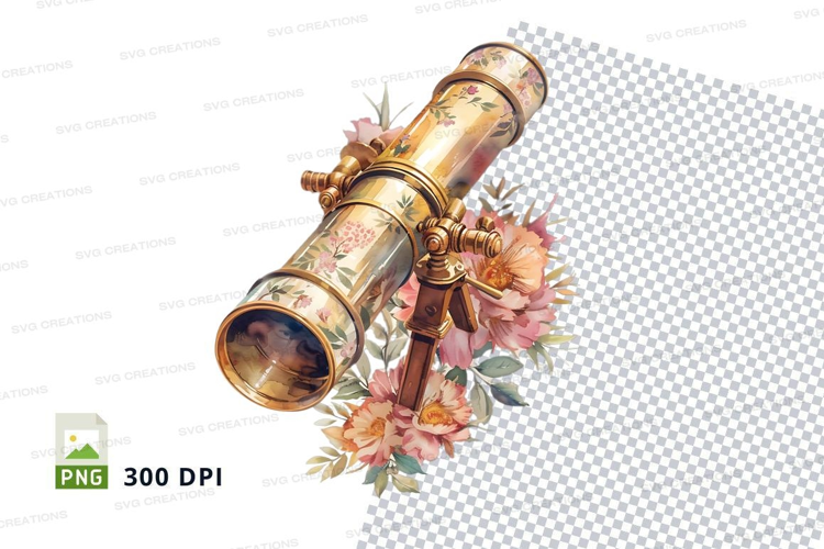 Antique telescope with floral design