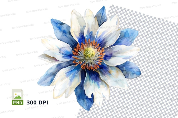 Blue Flower Clipart Image 24