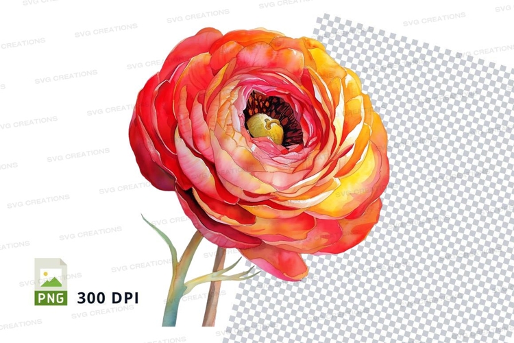 Red Flower Clipart Image 6