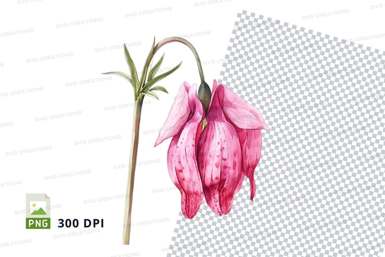 Pink bell-shaped flower clipart png
