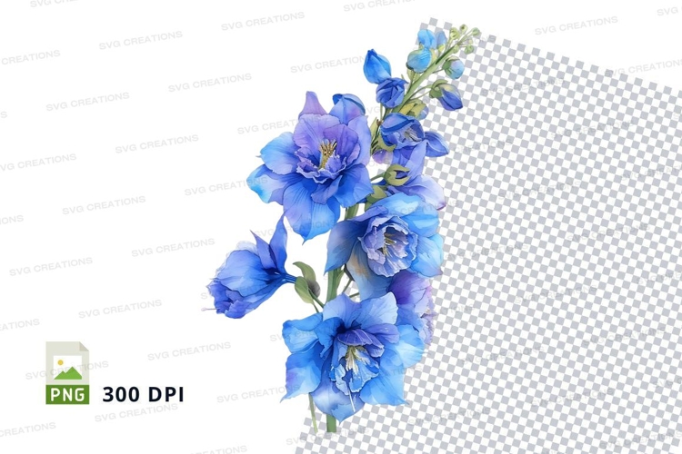 Blue Flowers Clipart Image 20