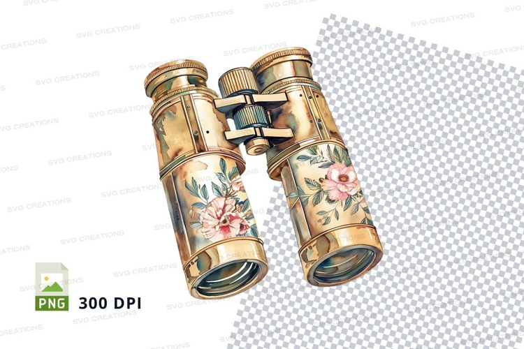 Antique binoculars with floral design