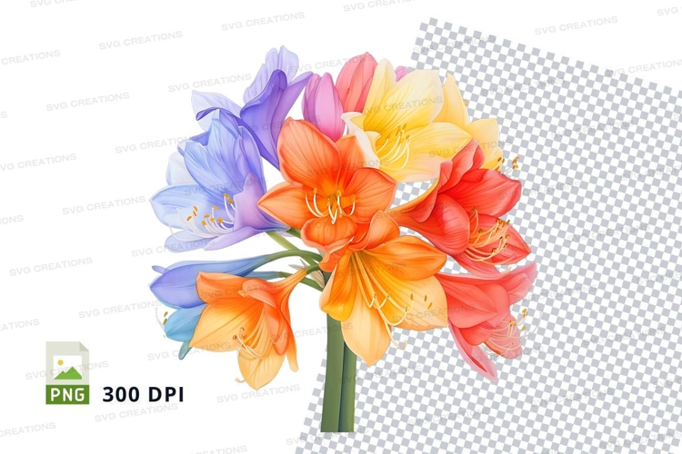 Colorful bouquet of flowers clipart png