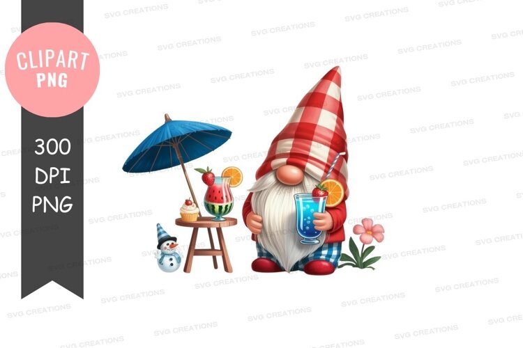 Gnome enjoying a refreshing drink example image 1