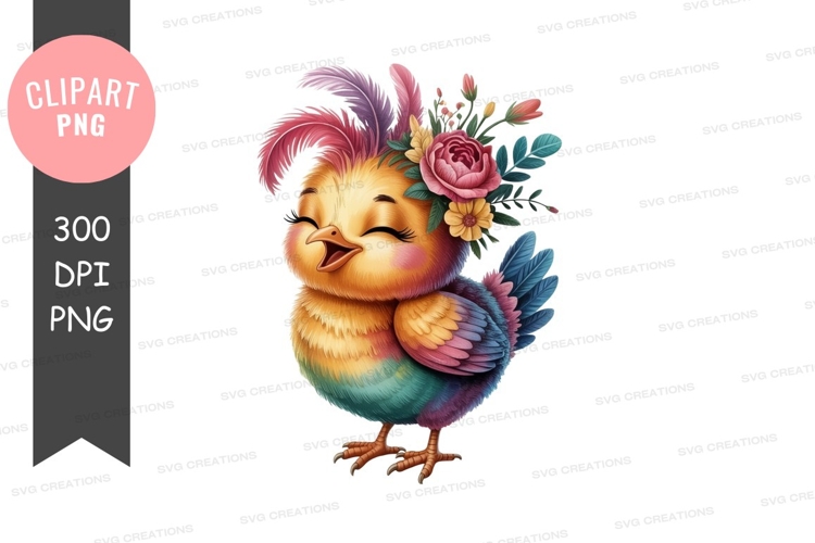 Adorable chick with floral crown