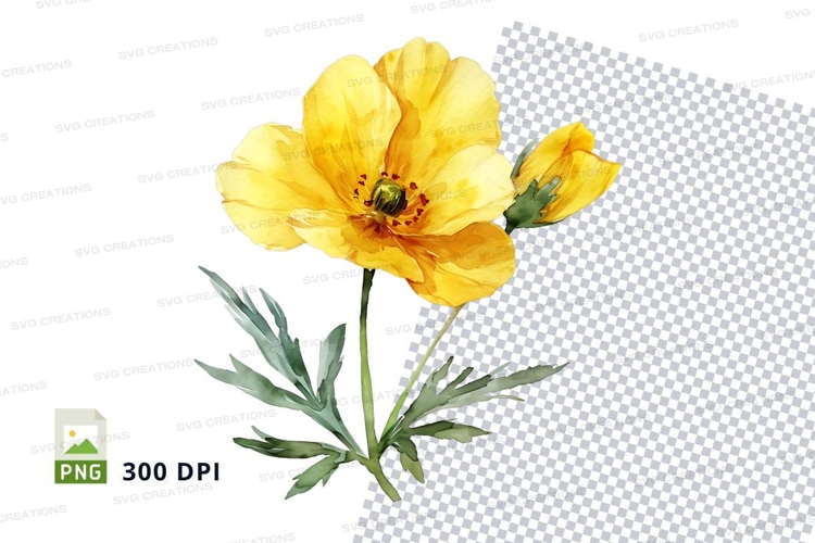 Bright yellow flower clipart png