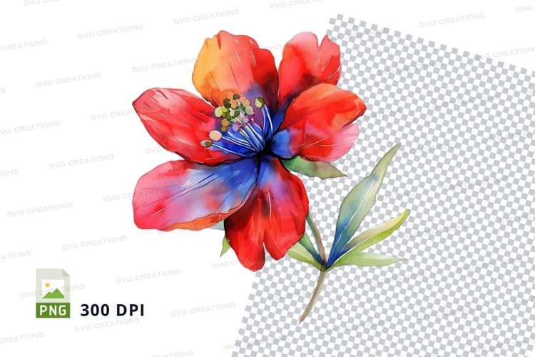 Vibrant watercolor flower clipart png