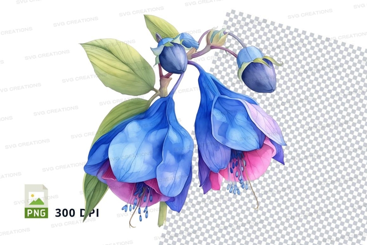 Blue Flowers Clipart Image 12