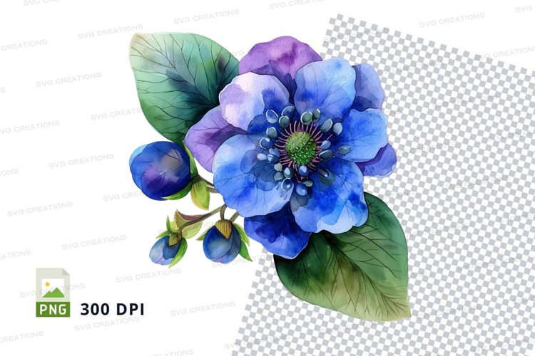 Blue Flower Clipart Image 23