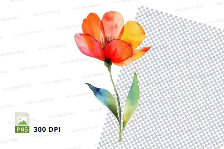 Vibrant watercolor flower