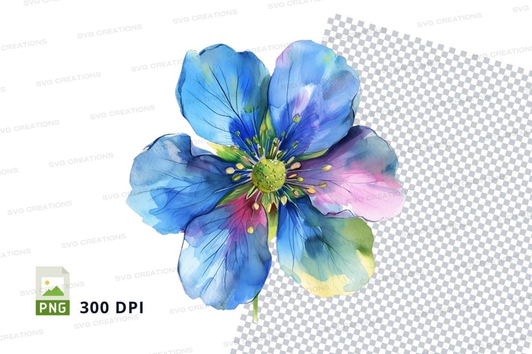 Blue Flower Clipart Image 21