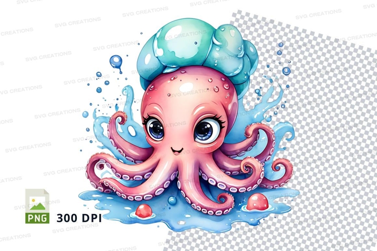 Playful octopus in water