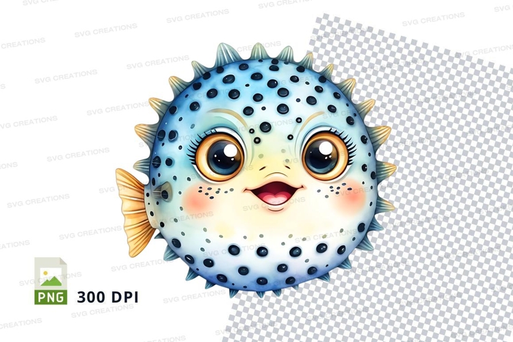 Cartoon pufferfish clipart