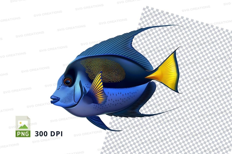 Vibrant blue and yellow tropical fish