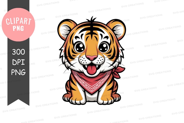 Cute cartoon tiger clipart png