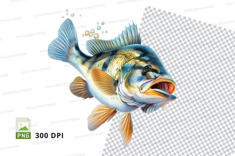 Large mouth bass fish example image 1
