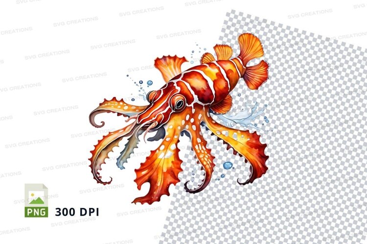 Vibrant orange octopus example image 1
