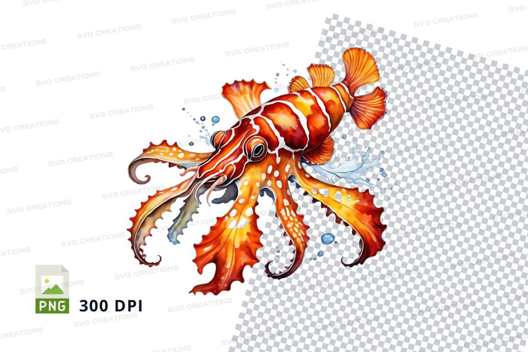 Vibrant orange octopus