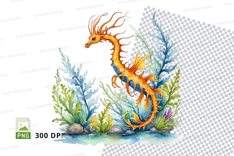 Vibrant seahorse in a coral reef
