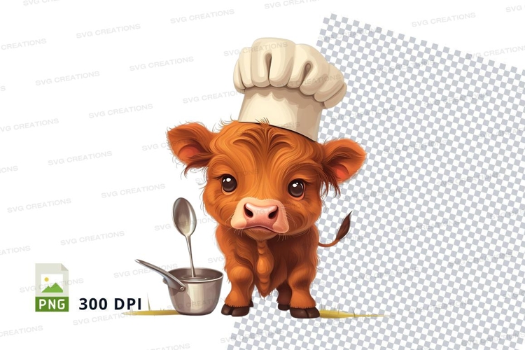 Chef cow clipart