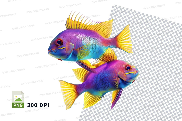 Vibrant tropical fish pair