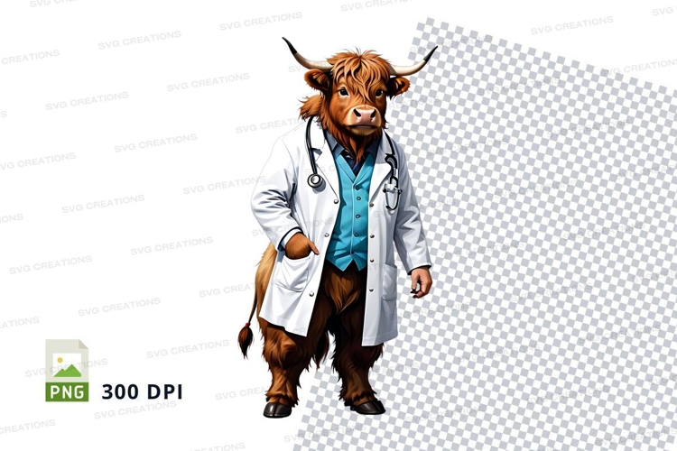 Doctor highland cow