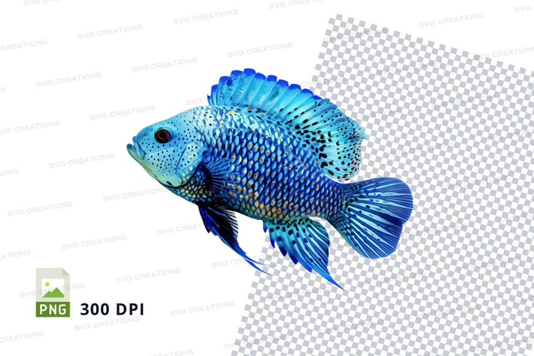 Vibrant blue cichlid fish