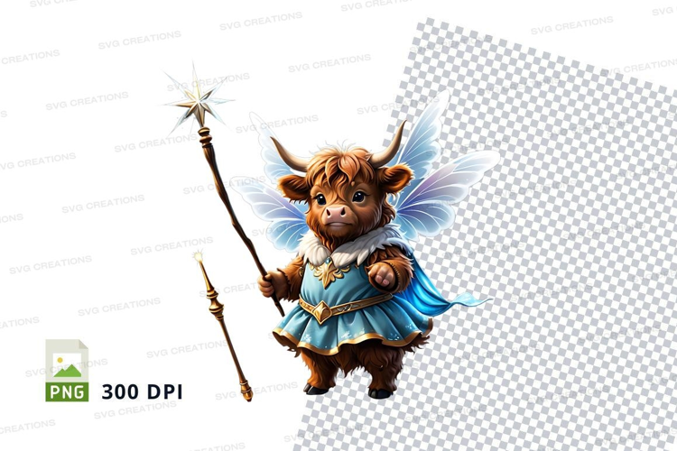 Magical highland cow fairy