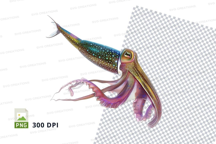 Colorful squid clipart