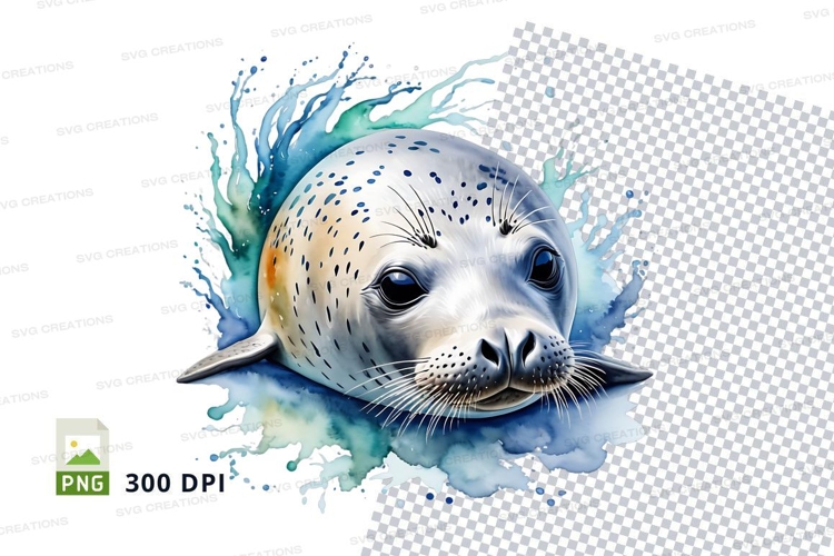 Playful seal in water