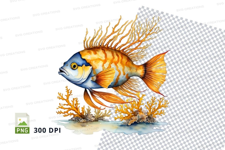 Vibrant tropical fish in coral reef