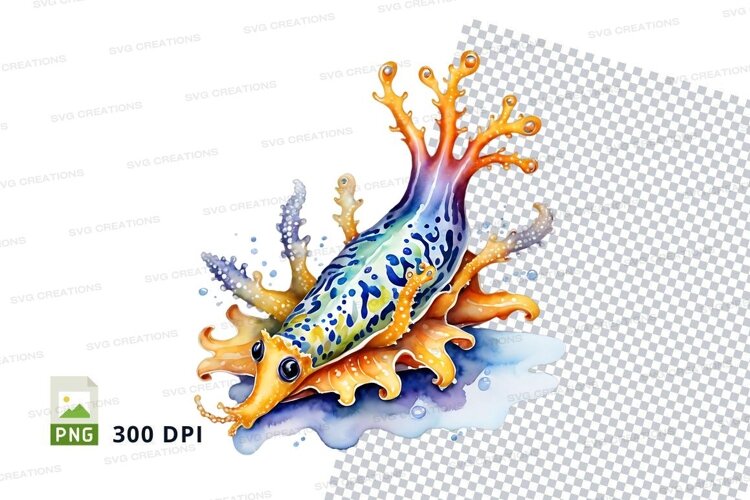 Colorful sea creature on coral example image 1