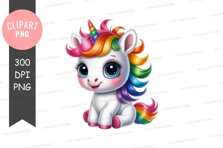Rainbow Unicorn Clipart Image 20
