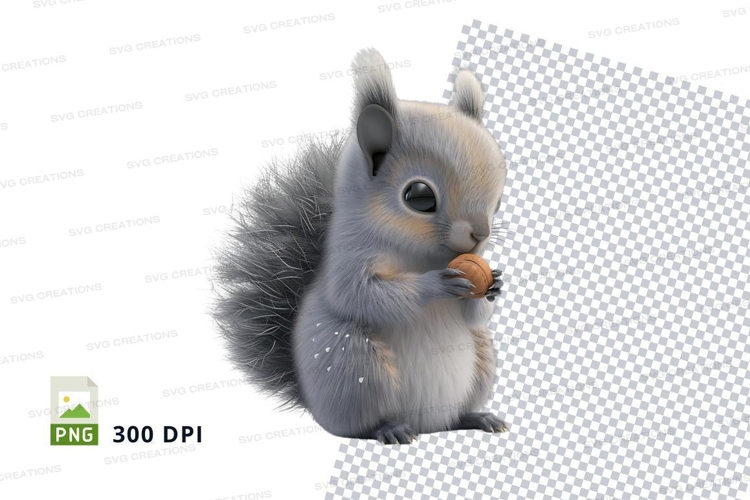 Gray squirrel with nut