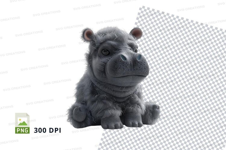 Cute hippo plush toy example image 1