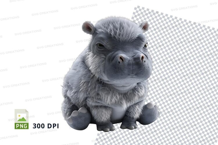 Cute hippo stuffed toy example image 1