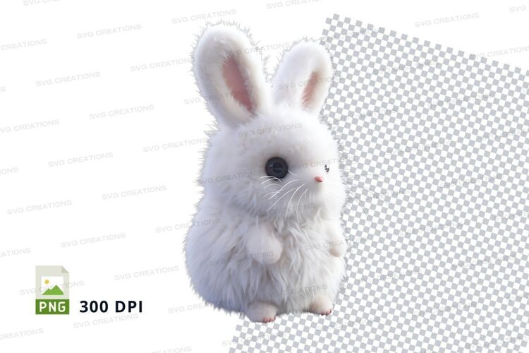 White rabbit plush toy example image 1