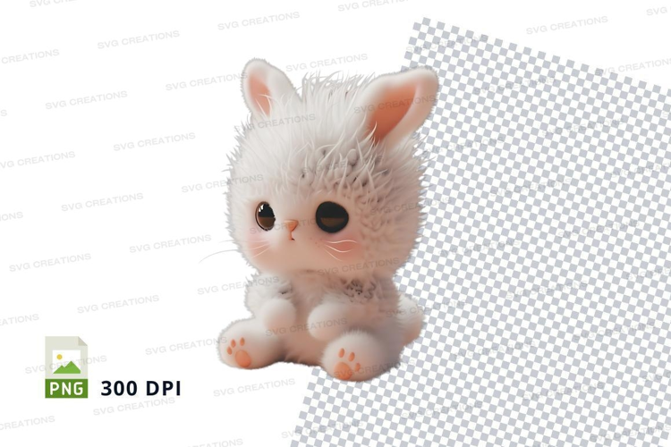 Adorable white rabbit plush toy