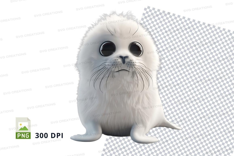 Cute baby seal clipart