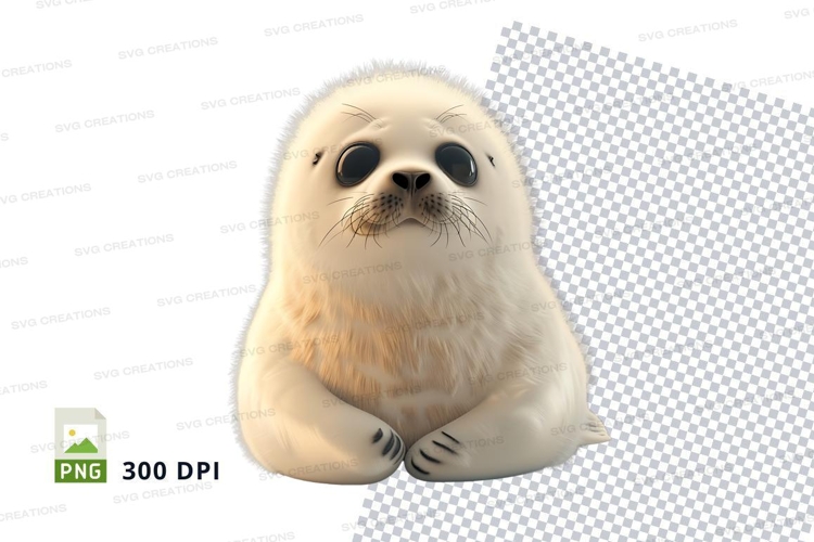 Cute baby seal clipart